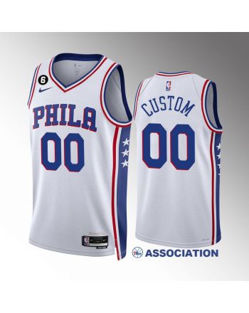 Custom 00 Philadelphia 76ers White Jersey 2022-23 Association Edition Swingman