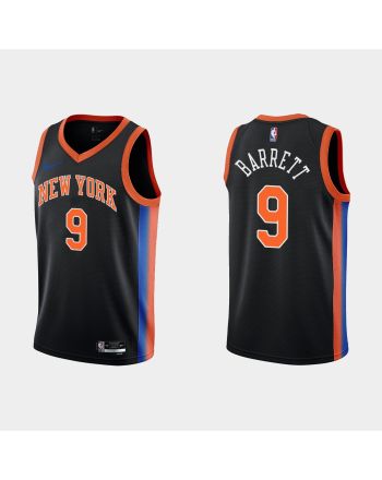 2022-23 New York Knicks RJ Barrett 9 City Edition Black Swingman Men Jersey