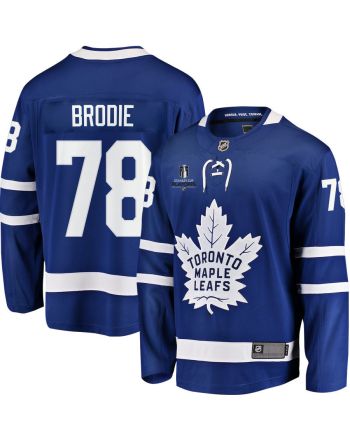 T.J. Brodie 78 Toronto Maple Leafs Stanley Cup 2023 Playoffs Patch Home Breakaway Men Jersey - Blue