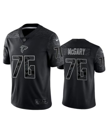 Kaleb McGary 76 Atlanta Falcons Black Reflective Limited Jersey - Men