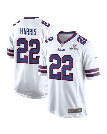 Damien Harris 22 Buffalo Bills 2023 Playoffs Patch Game Men Jersey - White