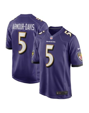 Jalyn Armour-Davis 5 Baltimore Ravens Men Game Jersey - Purple