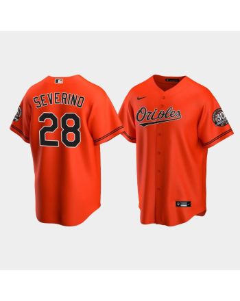 Men's Baltimore Orioles Pedro Severino 28 Alternate Team Orange Jersey Jersey