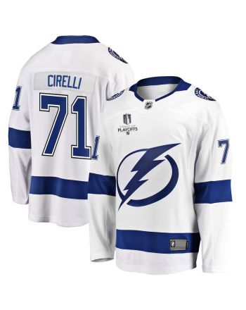 Anthony Cirelli 71 Tampa Bay Lightning Stanley Cup 2023 Playoffs Patch Away Breakaway Men Jersey - White