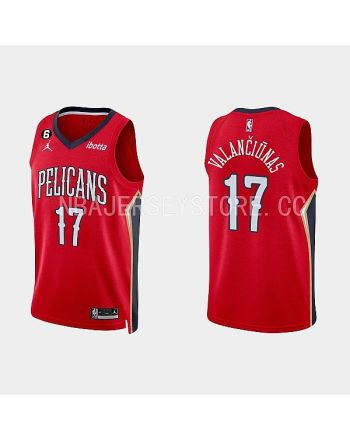 New Orleans Pelicans Jonas Valanciunas 17 Red 2022-23 Statement Edition Men Jersey