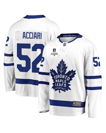 Noel Acciari 52 Toronto Maple Leafs Stanley Cup 2023 Playoffs Patch Away Breakaway Men Jersey - White