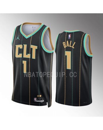 Lamelo Ball Charlotte Hornets 1 Black Jersey 2022-23 City Edition Swingman