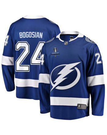 Zach Bogosian 24 Tampa Bay Lightning Stanley Cup 2023 Playoffs Patch Home Breakaway Men Jersey - Blue