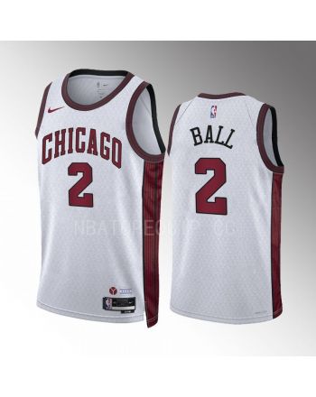 Chicago Bulls Lonzo Ball 2 2022-23 City Edition White Jersey Swingman