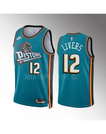 Detroit Pistons Isaiah Livers 2022-23 Classic Edition Teal 12 Jersey Swingman