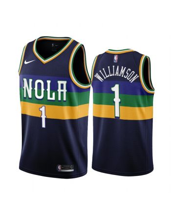 2022-23 New Orleans Pelicans Zion Williamson 1 Navy City Edition Jersey