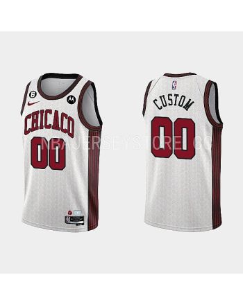 Chicago Bulls 00 Custom 2022-23 City Edition White Men Jersey