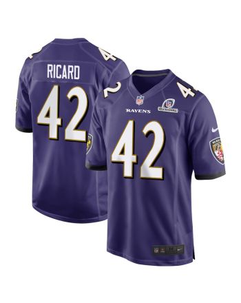 Patrick Ricard 42 Baltimore Ravens 2024 Divisional Patch Game Men Jersey - Purple