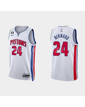 Detroit Pistons Jules Bernard 24 2022-23 Association Edition White Men Jersey Swingman