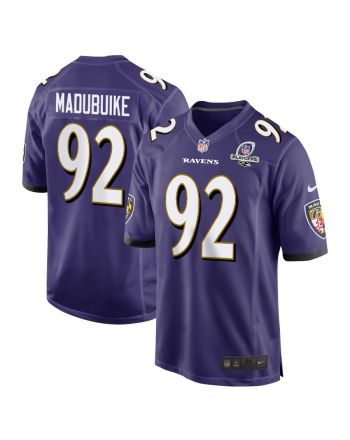 Justin Madubuike 92 Baltimore Ravens 2023 Playoffs Patch Game Men Jersey - Purple