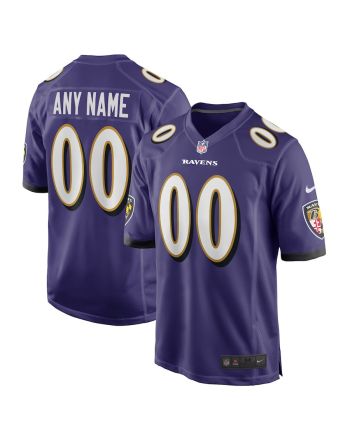 Baltimore Ravens Custom 00 Game Jersey - Purple