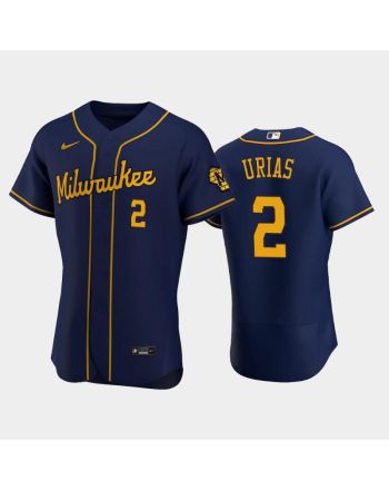 Milwaukee Brewers 2 Luis Urias Alternate Team Navy Jersey Jersey