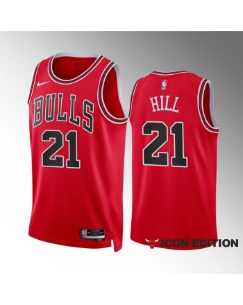 Malcolm Hill 21 Chicago Bulls Red Icon Edition 2022-23 Jersey Swingman