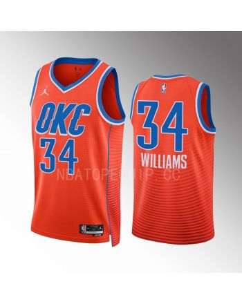 Kenrich Williams 34 Oklahoma City Thunder Orange Men Jersey 2022-23 Statement Edition Swingman