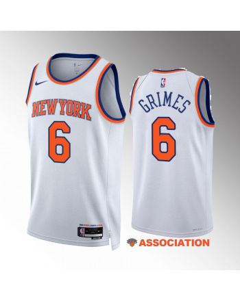 Quentin Grimes 6 New York Knicks White Jersey 2022-23 Association Edition Swingman