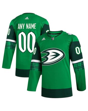 Anaheim Ducks St. Patrick's Day Custom Men Jersey - Kelly Green