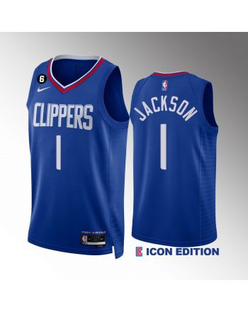 Reggie Jackson 1 LA Clippers Royal Icon Edition 2022-23 Jersey NO.6 Patch