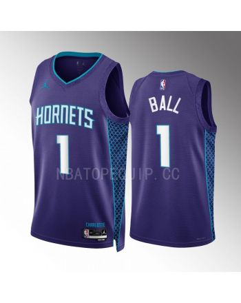 LaMelo Ball 1 2022-23 Charlotte Hornets Purple Statement Edition Men Jersey Swingman