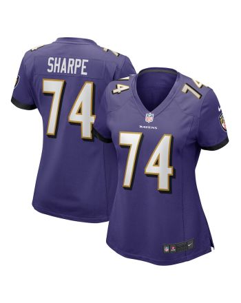 David Sharpe 74 Baltimore Ravens Women's Game Player Jersey - Purple