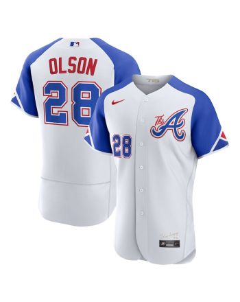 Matt Olson 28 Atlanta Braves 2023 City Connect Player Elite Jersey - White