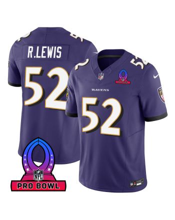 Ray Lewis 52 Baltimore Ravens 2024 Pro Bowl Patch Game Men Jersey - Purple