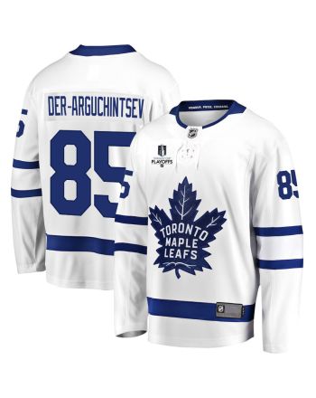 Semyon Der-Arguchintsev 85 Toronto Maple Leafs Stanley Cup 2023 Playoffs Patch Away Breakaway Men Jersey - White