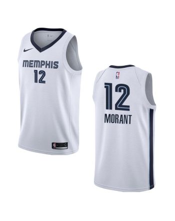 Men's Memphis Grizzlies 12 Ja Morant Association Swingman Jersey - White