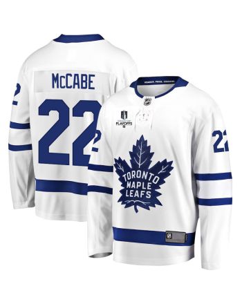 Jake McCabe 22 Toronto Maple Leafs Stanley Cup 2023 Playoffs Patch Away Breakaway Men Jersey - White