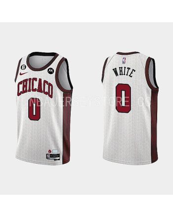 Chicago Bulls 0 Coby White 2022-23 City Edition White Men Jersey