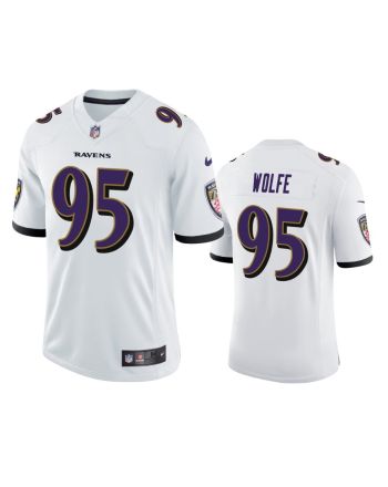 Baltimore Ravens 95 Derek Wolfe White Jersey