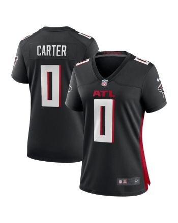 Lorenzo Carter 0 Atlanta Falcons Game Women Jersey - Black