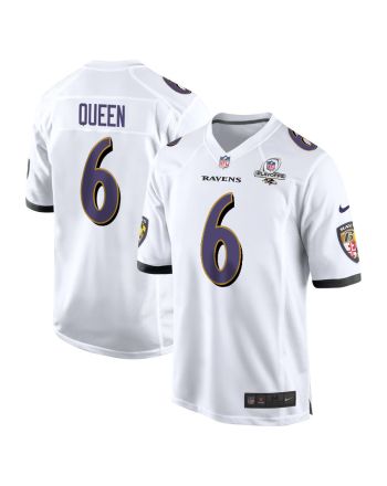 Patrick Queen 6 Baltimore Ravens 2023 Playoffs Patch Game Men Jersey - White