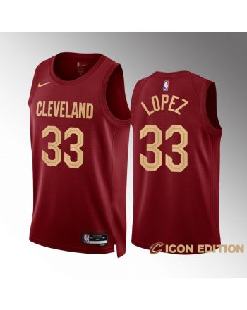 Cleveland Cavaliers Robin Lopez 33 2022-23 Icon Edition Wine Jersey Swingman