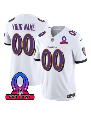 Baltimore Ravens 2024 Pro Bowl Patch Game Custom Men Jersey - White