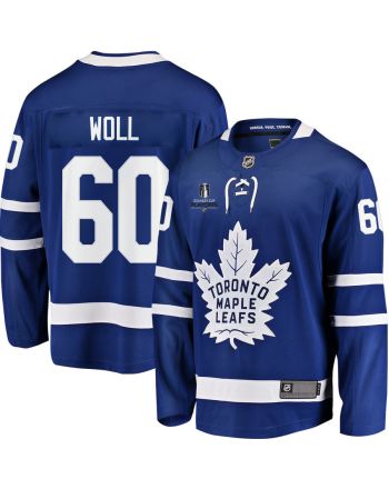 Joseph Woll 60 Toronto Maple Leafs Stanley Cup 2023 Playoffs Patch Home Breakaway Men Jersey - Blue