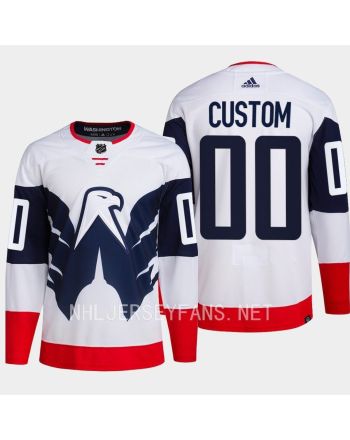 Washington Capitals Custom 00 2023 Jersey Stadium White Primegreen