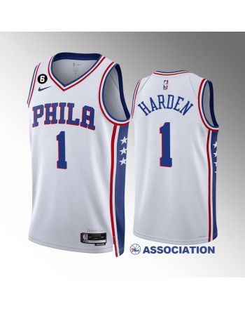 James Harden 1 Philadelphia 76ers White Jersey 2022-23 Association Edition Swingman