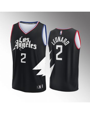 LA Clippers 2 Kawhi Leonard Statement Edition Men Jersey Fast Break Player Black