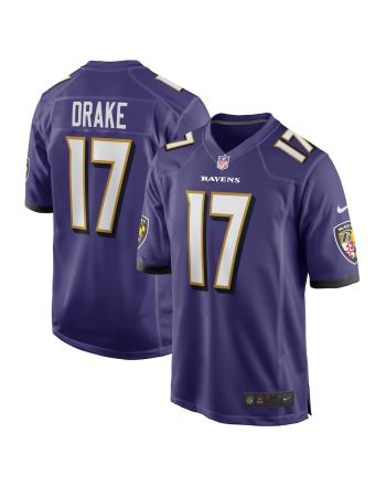 Kenyan Drake Baltimore Ravens Game Player Jersey - Purple