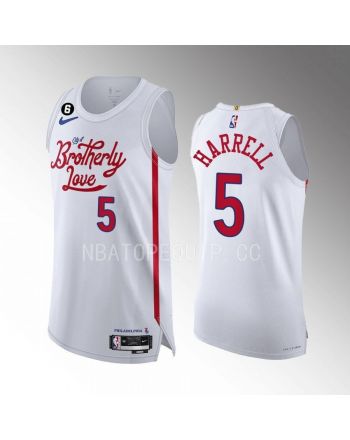 Philadelphia 76ers 5 Montrezl Harrell White Jersey 2022-23 City Edition