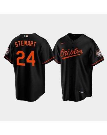 Men's Baltimore Orioles DJ Stewart 24 Alternate Black Jersey Jersey