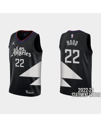 Los Angeles Clippers Rodney Hood 22 Black 2022-23 Statement Edition Men Jersey