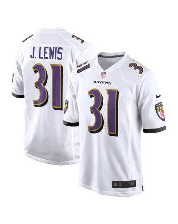 Jamal Lewis 31 Baltimore Ravens Men Retired Game Jersey - White