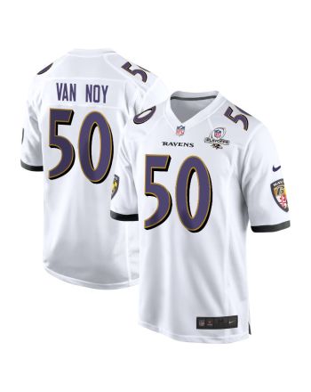 Kyle Van Noy 50 Baltimore Ravens 2023 Playoffs Patch Game Men Jersey - White