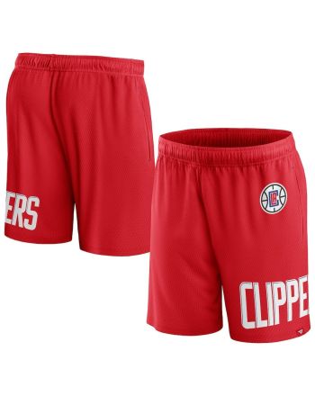 LA Clippers Red Free Throw Mesh Shorts - Men